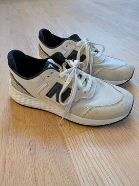 Women's Casual Leopard New Balance Sneakers in Light Beige and Black